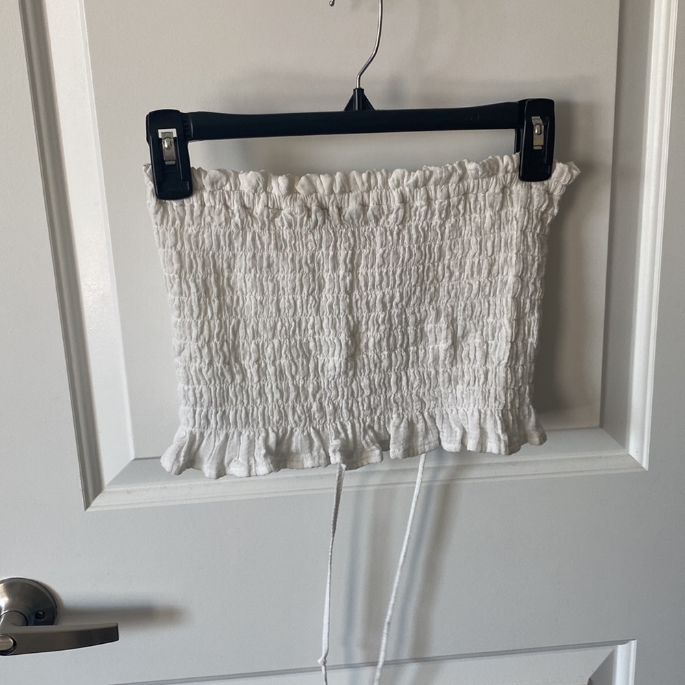 White Ruffle Tube Top - Picture 3 of 3
